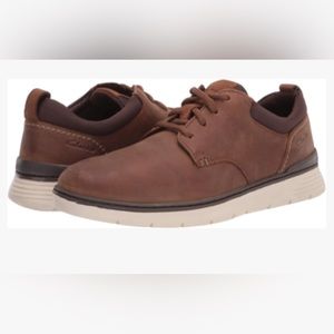 Clarks Men's Braxin Brown Leather Low Sneaker